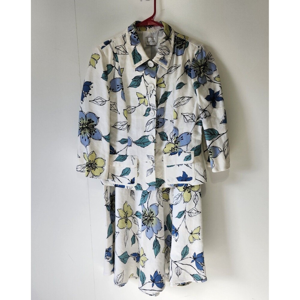 Emma James Jacket & Skirt Suit Set Floral Women’s Size 10 Spring Tea Office